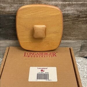 VINTAGE‎ NEW Longaberger Small Spoon Natural Wood Lid with Knob #51063